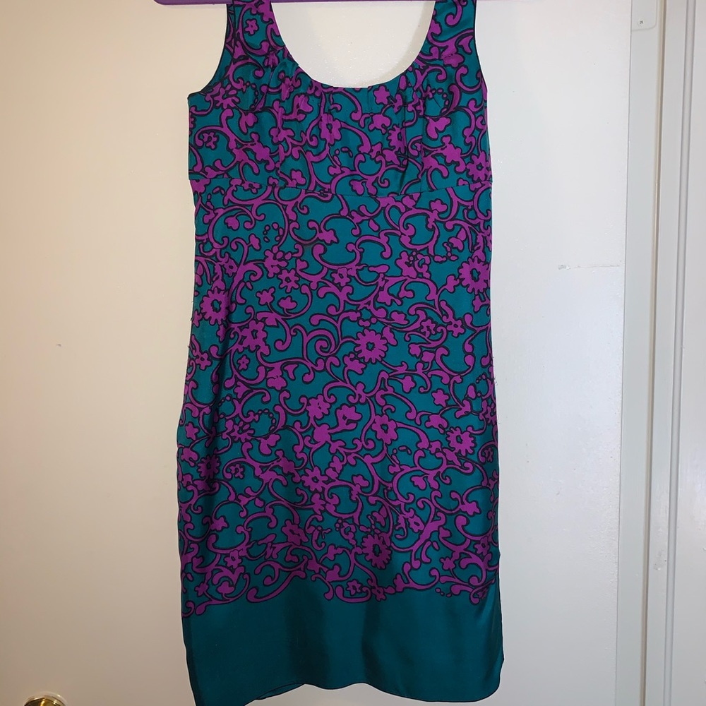 Marc Jacobs purple and green silk dress